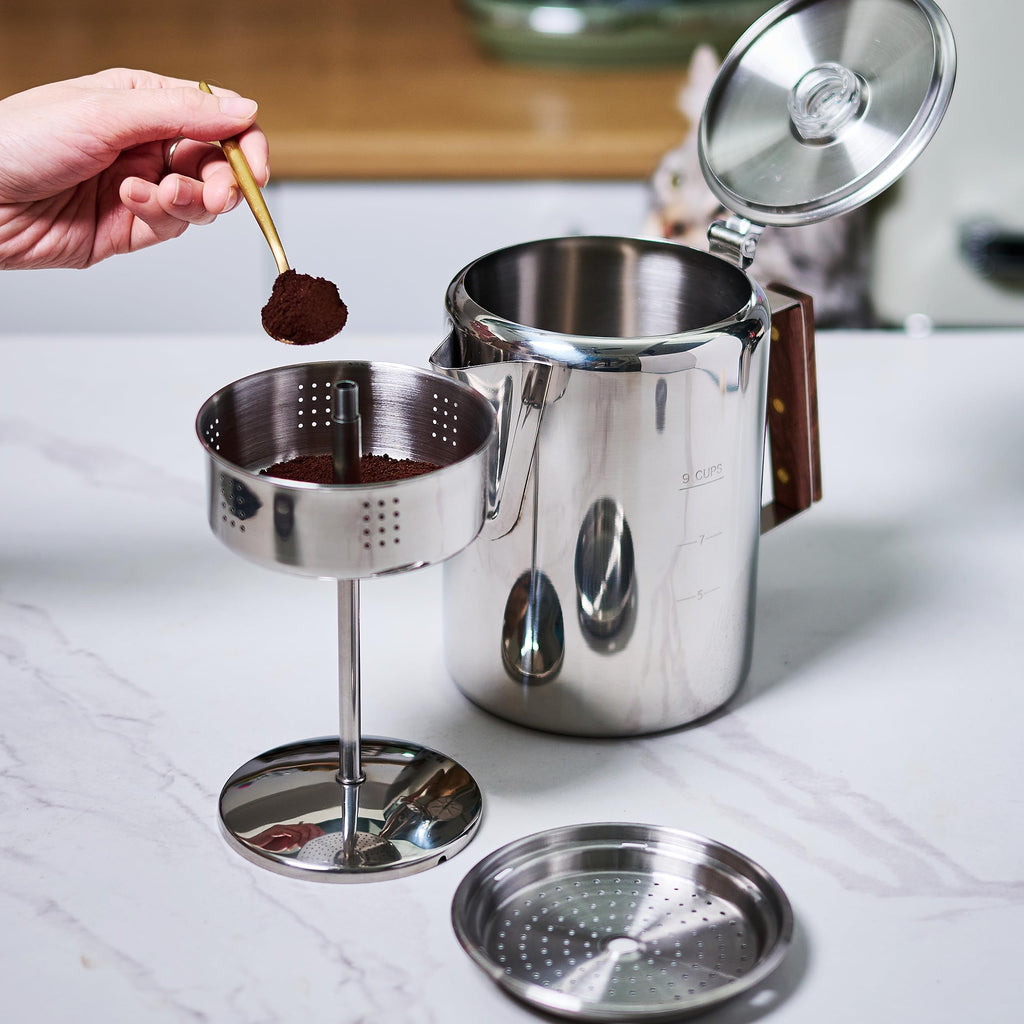Stainless Steel 9 Cup Camping Coffee Percolator V622