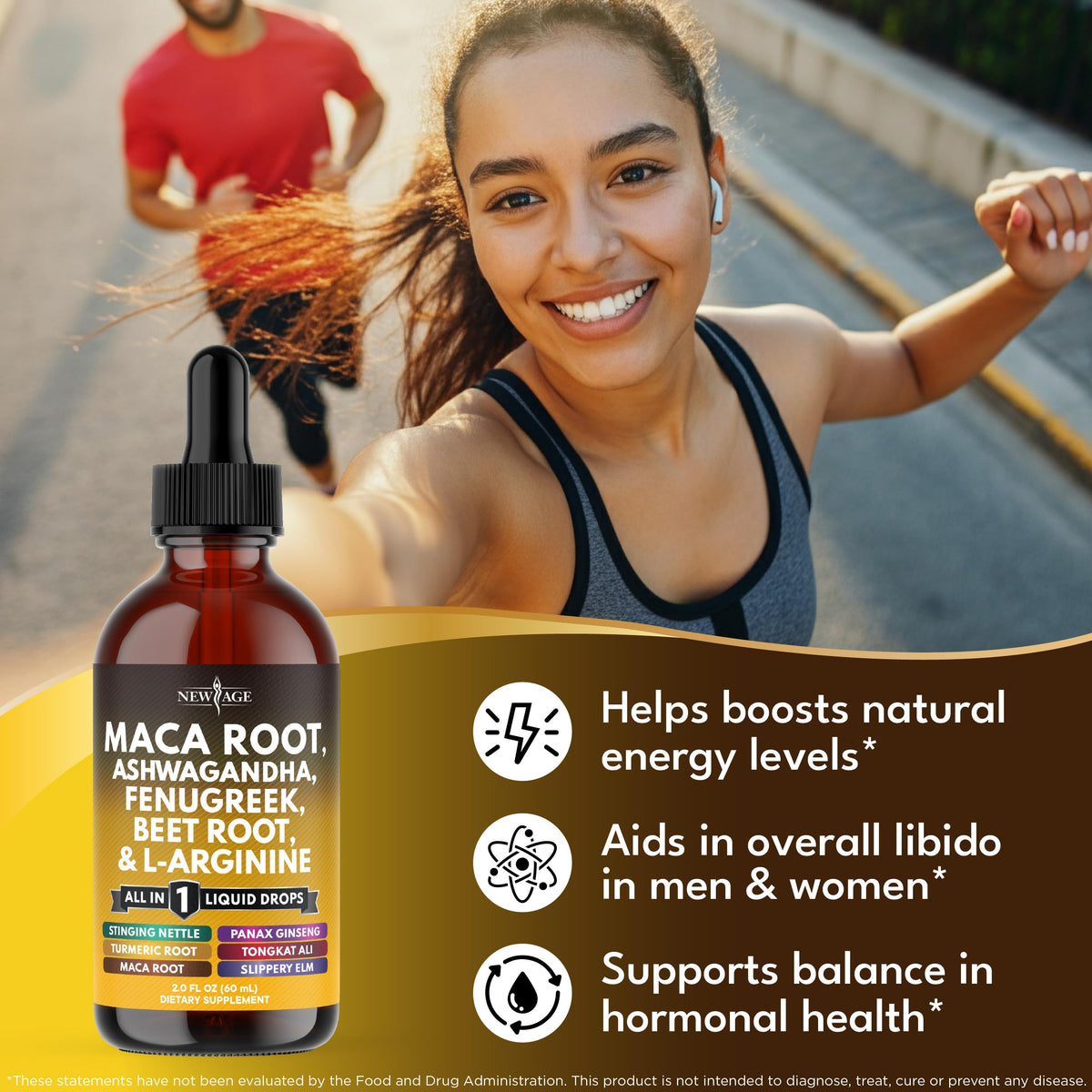Organic Maca Root Liquid Drops with Ashwagandha 8oz M49680