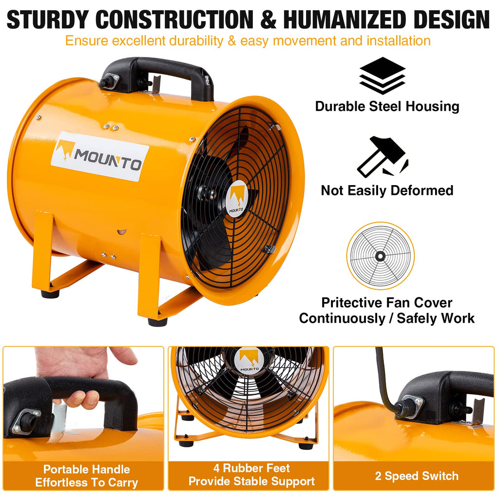 12-Inch Heavy Duty Cylinder Axial Fan with 25-Foot Vinyl Hose Z5693