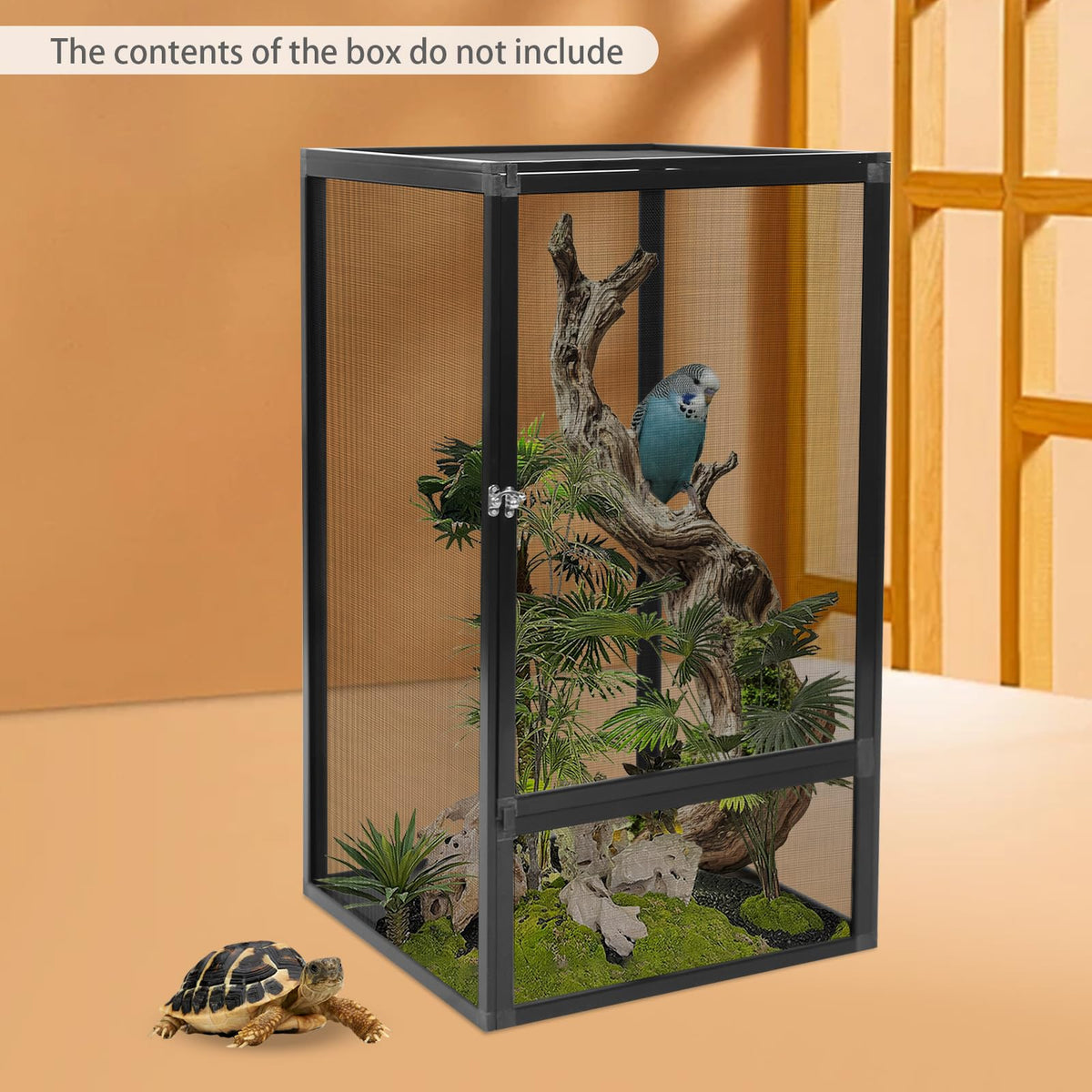17.7"x17.7"x31.5" Foldable Aluminum Alloy Mesh Reptile Terrarium P289