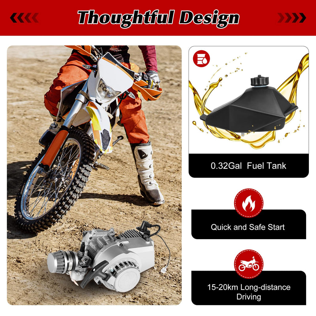 49CC 2-Stroke Gasoline Engine Motor Kit with Fuel Tank T814