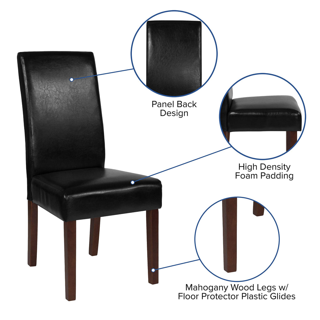 Black Faux Leather Parsons Chair 2-Pack O60216