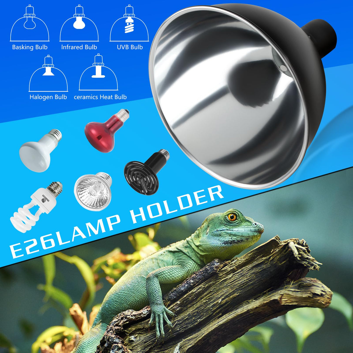 8.5 inch Reptile Heat Lamp Fixture L529447