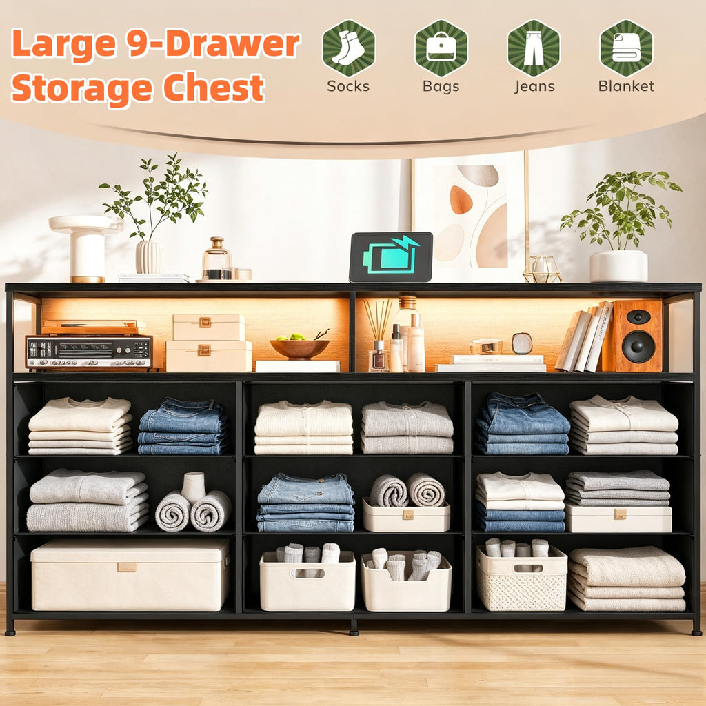Black 9 Drawer Dresser M381399
