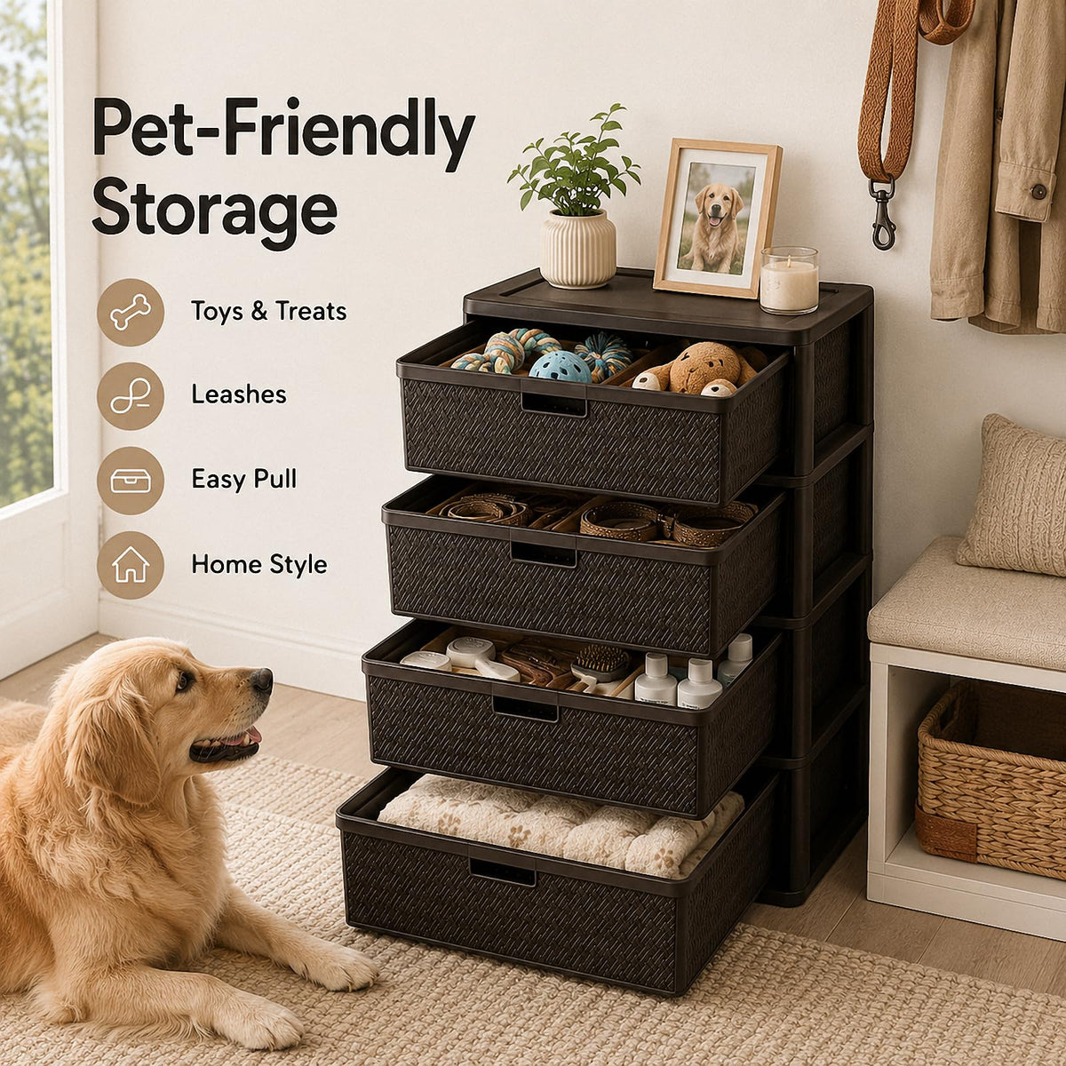 4 Drawer Plastic Storage Tower T170672