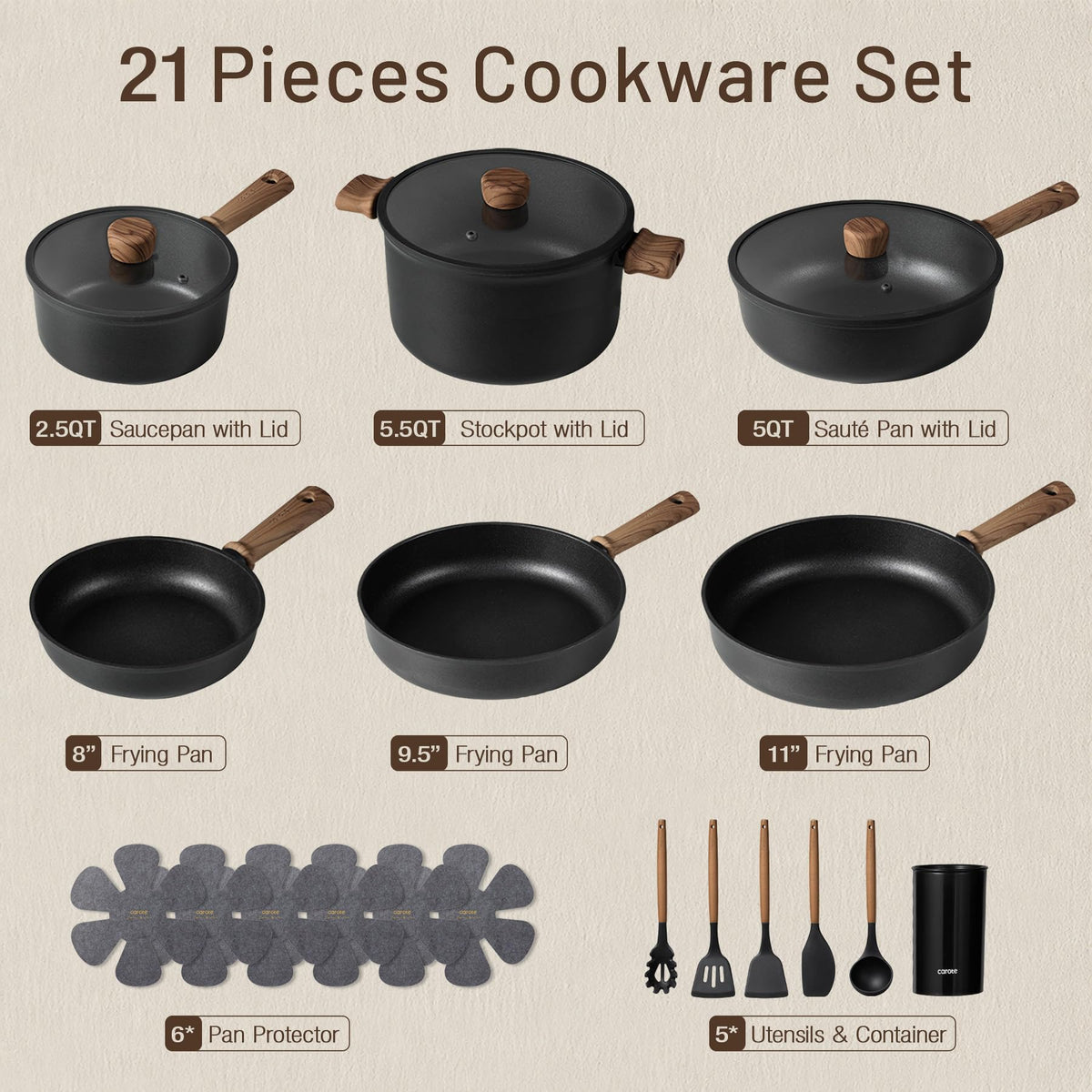 21 Pc Nonstick Cookware Set R22916