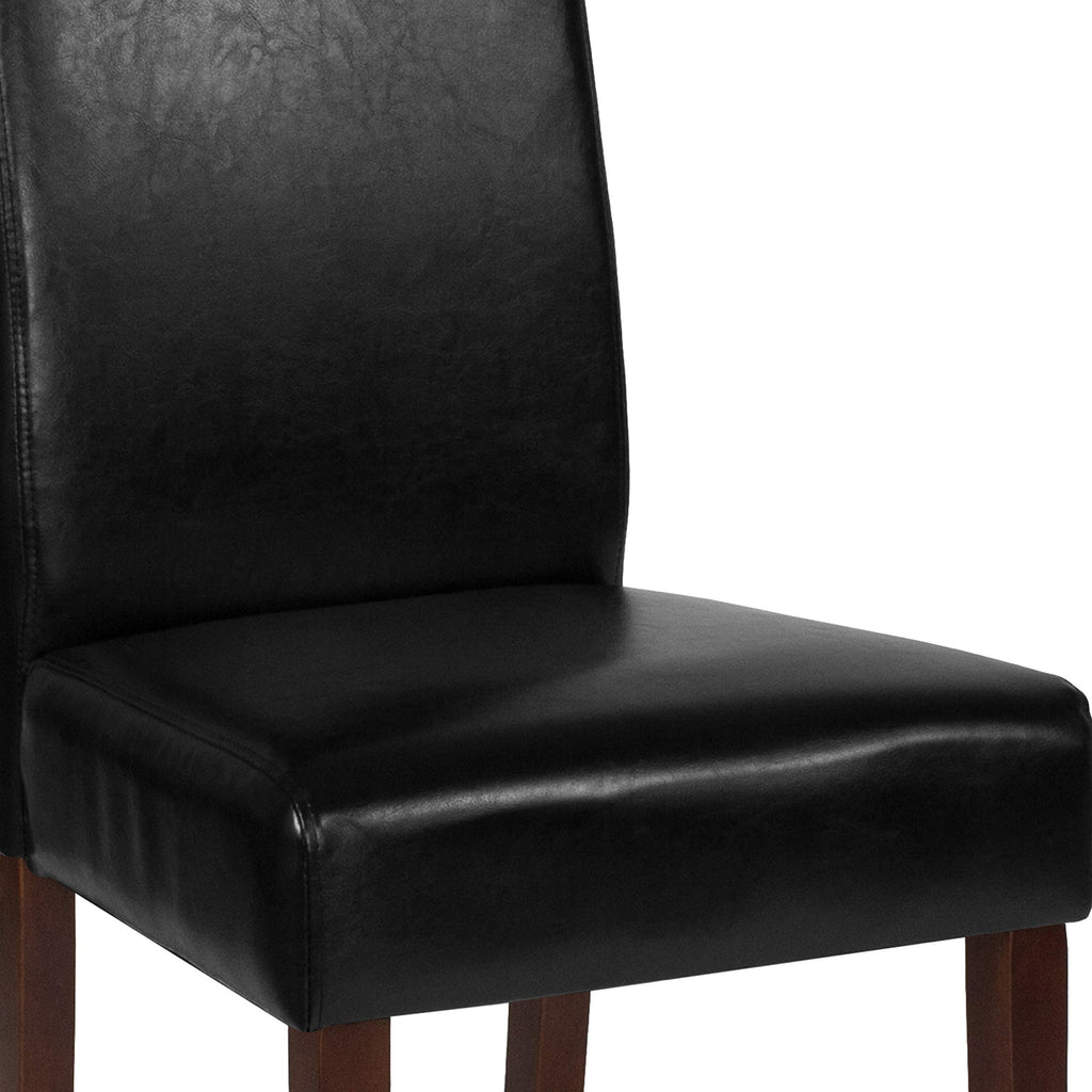 Black Faux Leather Parsons Chair 2-Pack O60216