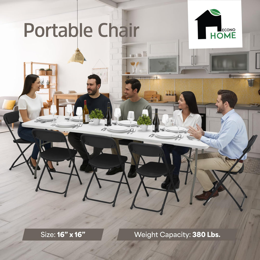 10 Pack Black Plastic Folding Chairs D9005