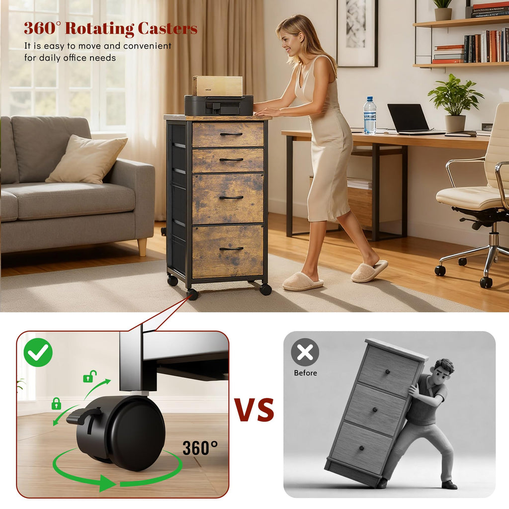 4 Drawer Rolling File Cabinet O73902