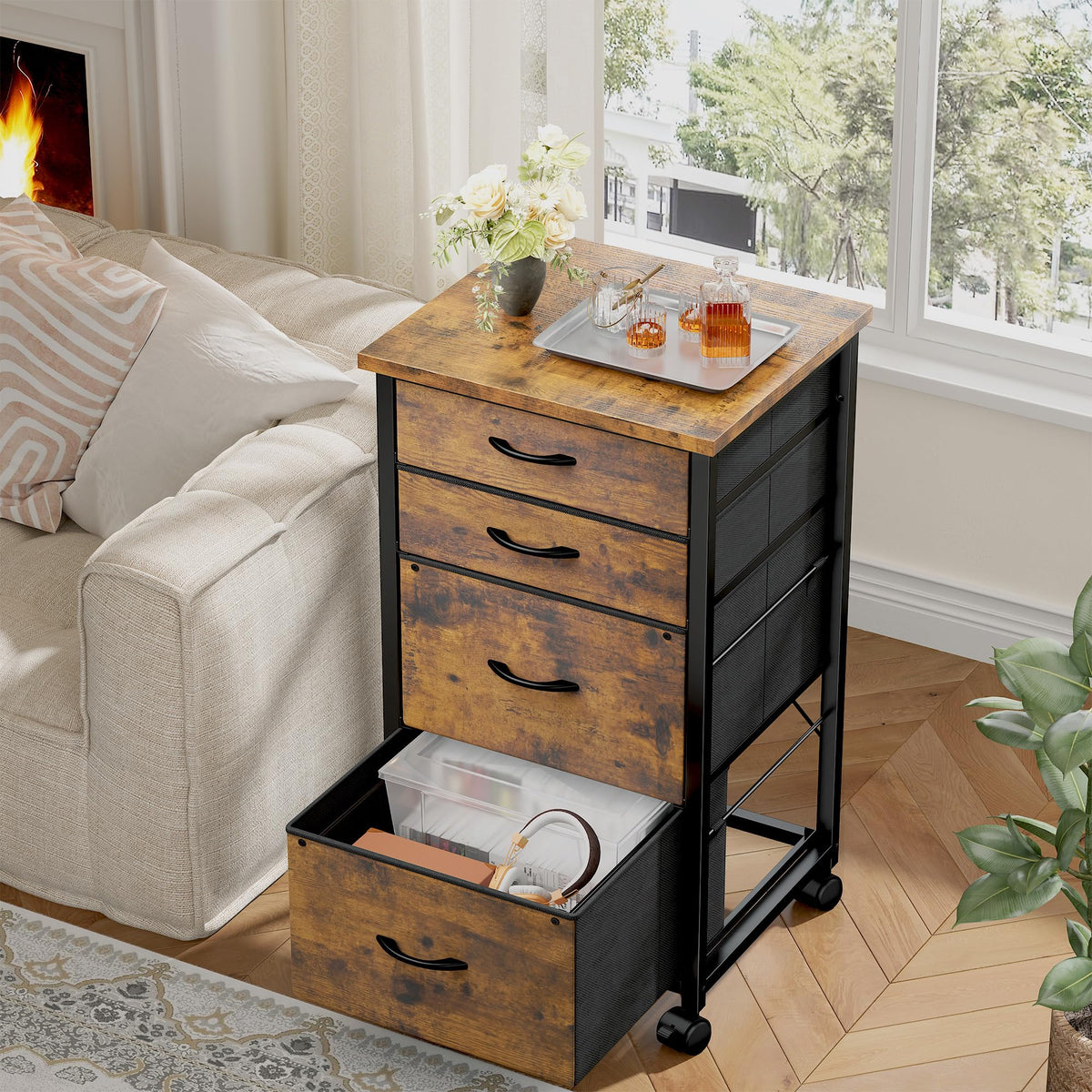 4 Drawer Rolling File Cabinet O73902