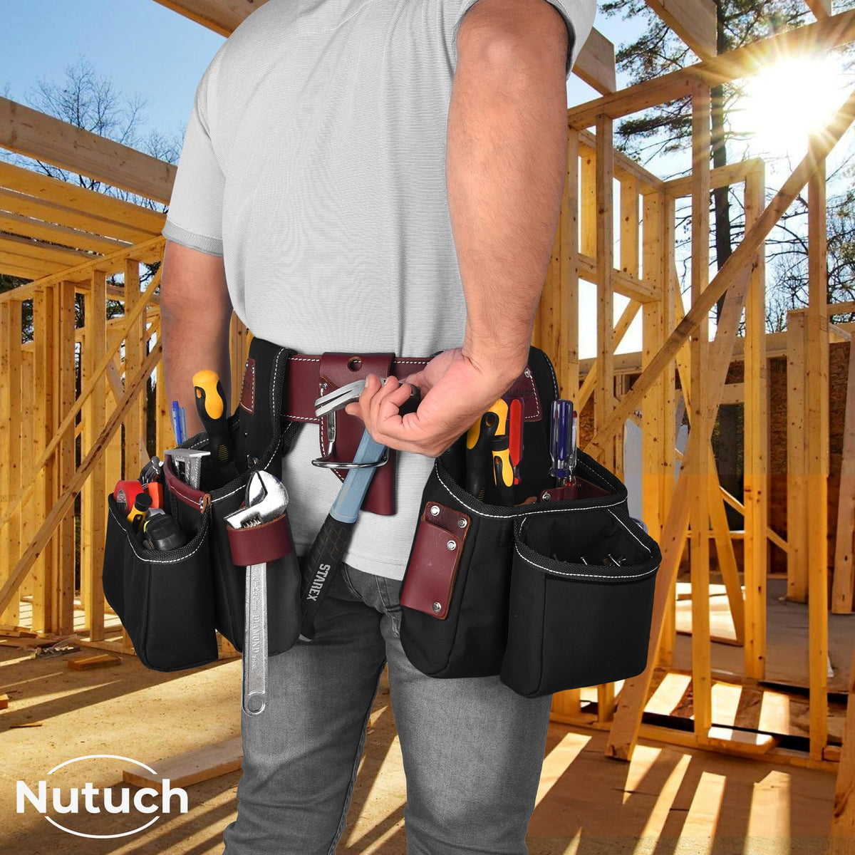 Nylon and Leather Tool Belt Z581