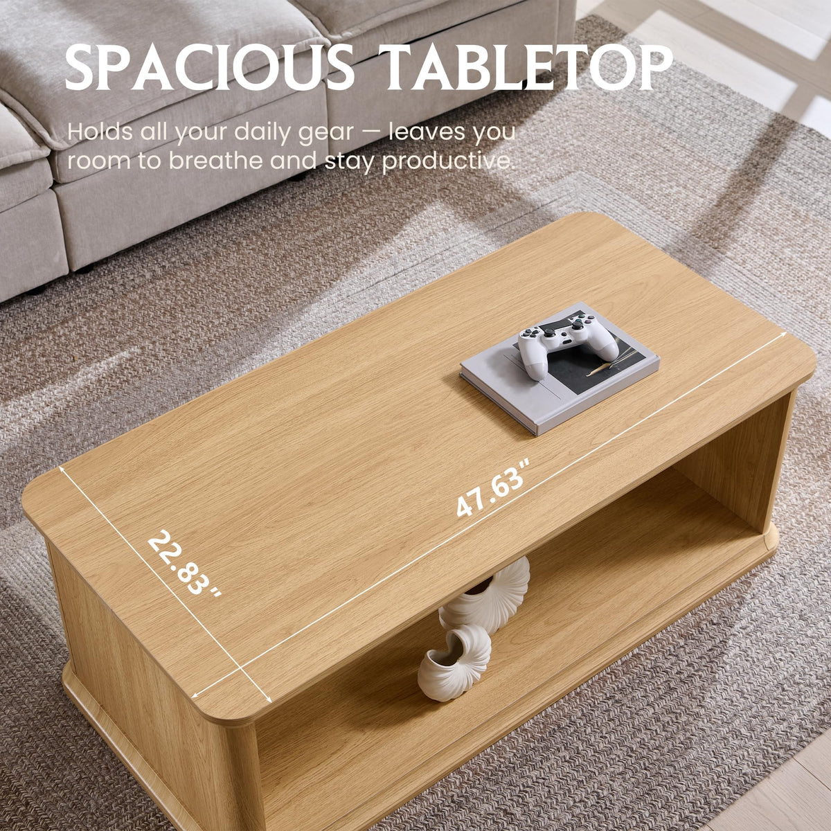 47.6" Wood Coffee Table Z865781