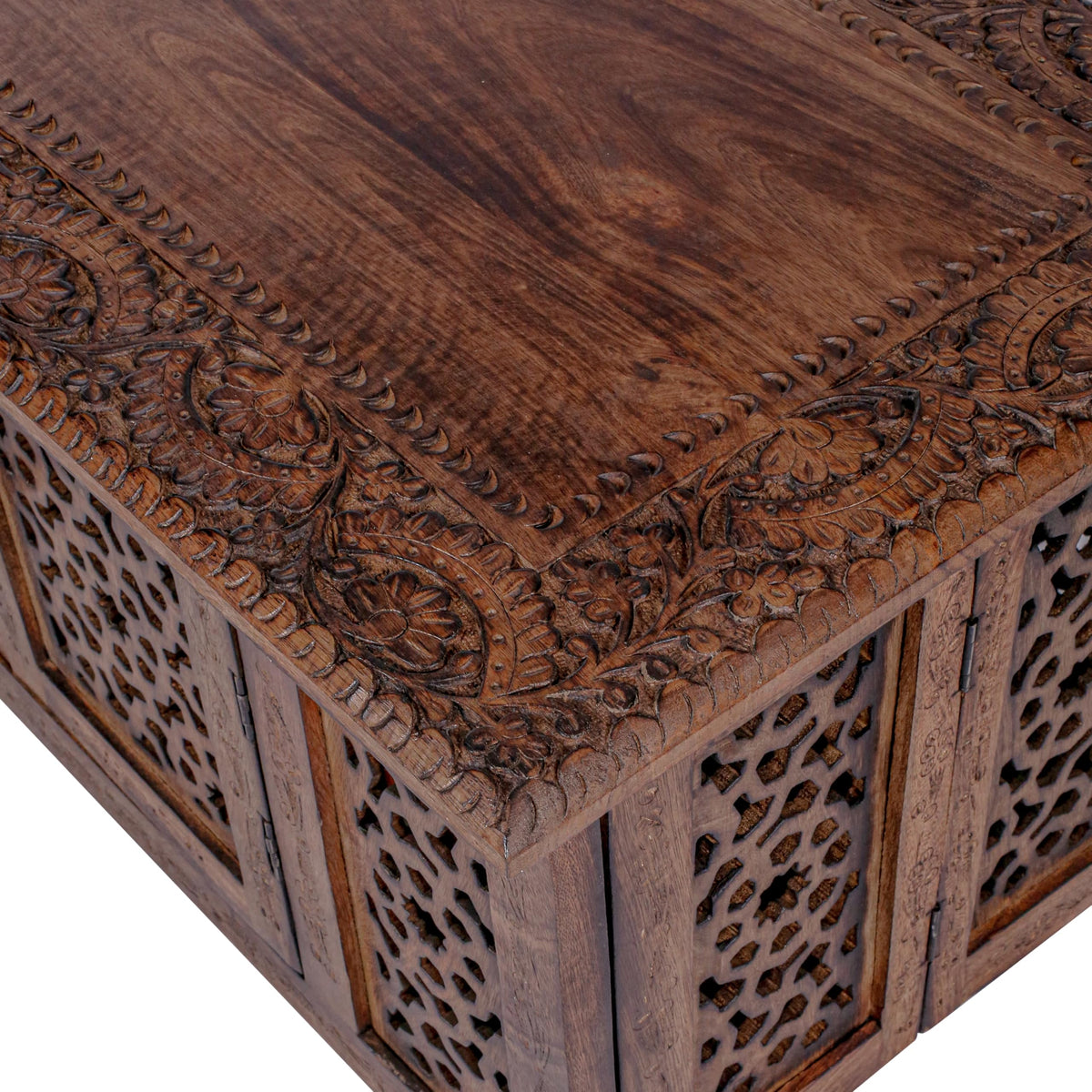 Hand-Carved Mango Wood Coffee Table K29393